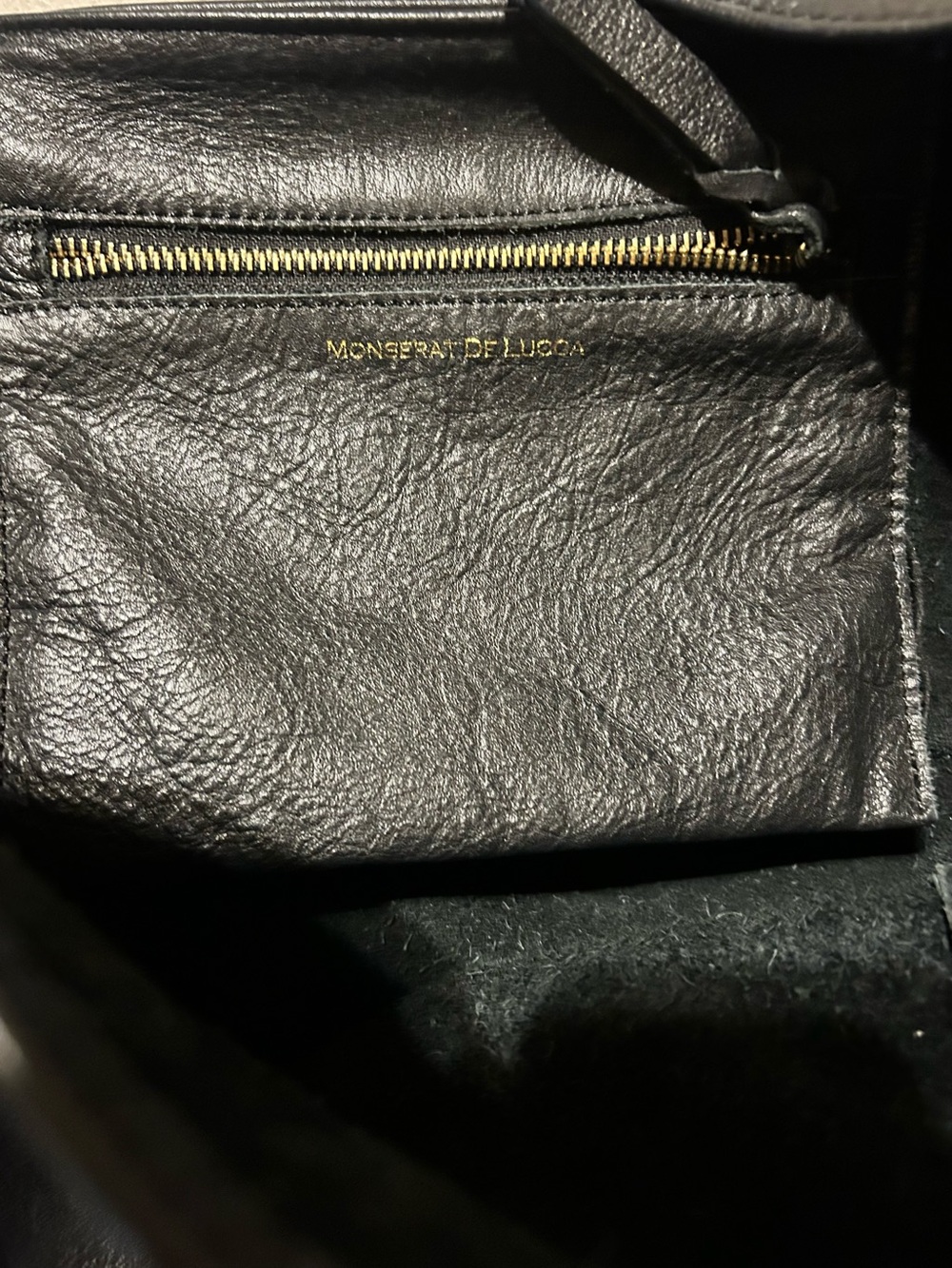 Monserat De Lucca Black Pebbled Leather Hobo Slouch - Picture 7 of 7